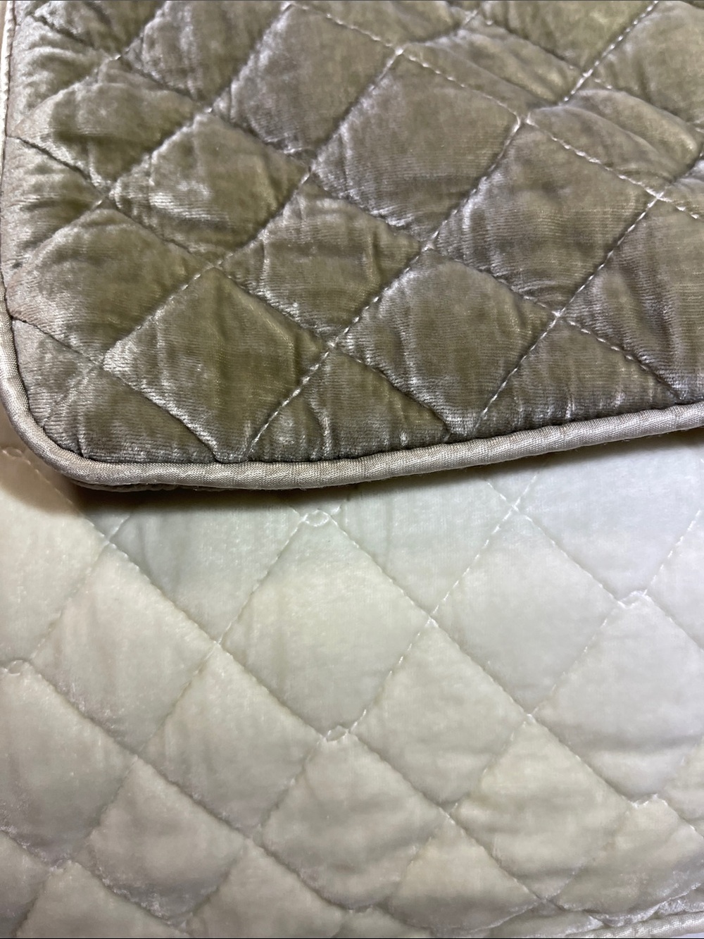 NWOT BELLA NOTTE silk and quilted velvet EURO SHAMS SAND  set of 2 - Picture 8 of 9